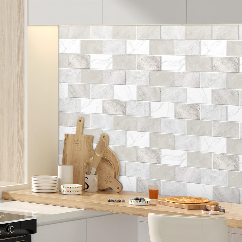 BSABSAQAA 10 Sheets Peel and Stick Backsplash for Kitchen 12"X12"