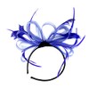 Royal Blue Huge Net Hoops Feather Headband Fascinator Wedding Ascot