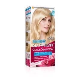 Garnier Garnier Color Sensation Haarfärbe-Set, lebendig und langlebig, vollständige Grauabdeckung, Anwendung mit Pinselschale, seidig weiches Haar, 110 Hellblond Aschblond