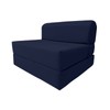 Danfuton Navy Blue Sleeper Chair Folding Foam Bed, Foldable Sleepover