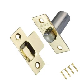 TERF® Adjustable Roller Catch Polished Brass Roller Ball Door Latch Door Closer Ideal Internal Door Catch for Doors Cupboards Cabinets and Wardrobes including Fixing Screw - Pack of 1