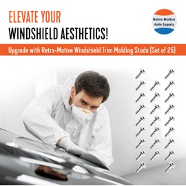 Retro-Motive #117 Windshield/Rear Window Trim Molding Clip Screw-in Stud, Zinc Finish, 4 x 3/8" Phillips - 7/32" Head (25 Pieces)