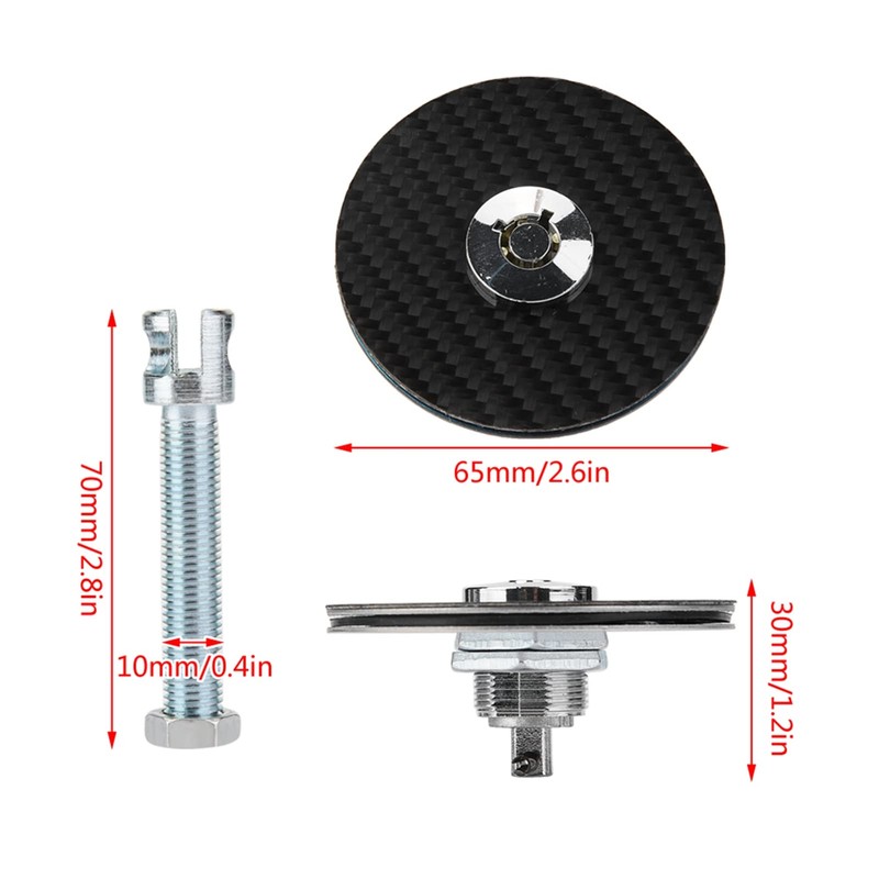 Hood Lock, 2pcs Car Universal Carbon Fiber Engine Hood Cover