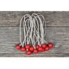 SE 8" White/Red Bungee Stretch Cords with Balls (100 Count)