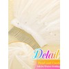 HEREAD Pearl Bride Wedding Veil Short Elbow Length 2 Tier