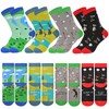 HZHSGLY 4Pairs Golf Socks for Men 9-12, Funny Funky Cotton