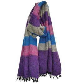 Scarf/Wrap - 100% Fair Trade - Faux Yak Nepalese Shawl 190 x 85cm (Purple Mix)