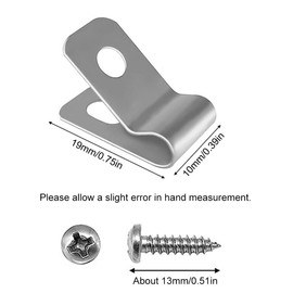 Pack of 100 Fence Wire Fence Clips Stainless Steel Wire Clips Fixing Clips with Screws Fence Wire Clamps Agriculture Fence Mounting Clips for Welded Wire to Wood