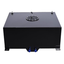 20 Gallon Fuel Cell Fuel Tank 80L Universal Aluminum Racing Street Drift Strip Fuel Gas Tank with Level Sensor - Black