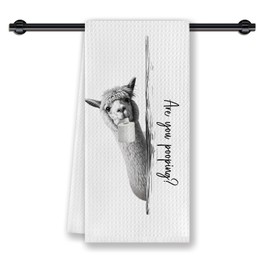 CosxHabitat are You Pooping Alpaca Bathroom Hand Towels,Funny Farmhouse Animal Llama Hand Towels for Bathroom Decor,Alpaca Lover Gifts for Women,16x24 Inches