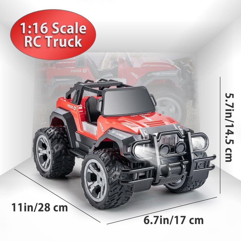 Carox Remote Control Car for Kids-1:16Remote Control Truck with Headlight