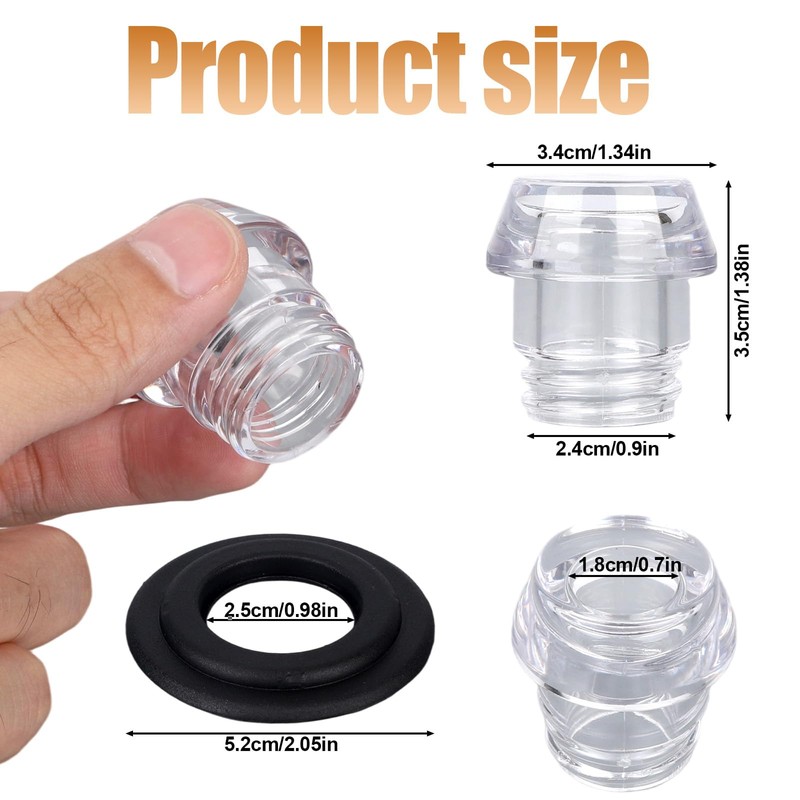 lasuroa 2 Sets Coffee Percolator Tops & Gaskets, Transparent Percolator