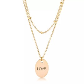Unbranded 18k Gold Plated Double Chain LOVE Necklace