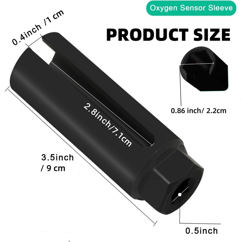 O2 Sensor Socket with Side Wire Cutout 3/8” Drive x