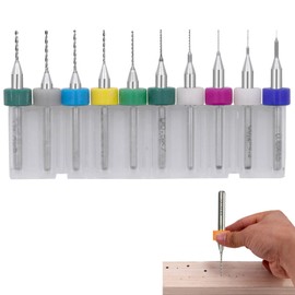 Micro Drill, PCB Drill Bit Set, Mini PCB Drill Bit 0.1-1.0 mm, Tungsten Steel Micro Twist Drill Bit for PCB 3D Printer Precision Drill Jewelry Drilling Tools, Pack of 10