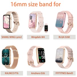 Compatible for Mingdaln Fitness Tracker Bands, 16mm Elastic Silicone Hollowed Out Replacement Straps Compatible for SHANG WING LYNN2, Amzhero D26, RLQA D26E, FFFTITNES Band3, KALINCO P76, Mingdaln M4 Fitness Tracker (Black)