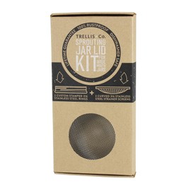 Trellis + Co. | Stainless Steel Sprouting Kit, 2 Pack | Rust Proof 316 Stainless, Curved Mesh, Fits Most Wide Mouth Mason Jars | Grow Your Own Organic Sprouts From Seeds, Sprouter