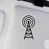 Decal Stickers of Radio Tower with Radio Waves to Broadcast