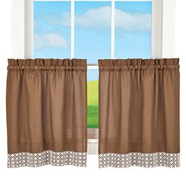 Lorraine Home Fashions Salem 60-inch x 24-inch Tier Curtain Pair, Chocolate