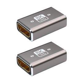 Gments 2 Pcs HDMI Coupler 8K HDMI 2.1 Female to Female Adapter Support 3D 8K@60Hz/4K@120Hz UHD HDR eARC Connector Lightweight Shielded Sluminum Shell for Laptop HDTV PC Monitor Projector Cinema