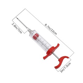 Edible Seasoning Syringe Meat Syringe Condiment Container Syringe Seasoning Injection Tool Condiment Container BBQ Syringe Marinade Syringe Barbecue Syringe Turkish Syringe Injector Seasoning Tools Delicious Cooking Kitchen Utensils (Red)