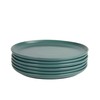 Double Line 10.5" Dinner Plate, Set of 6, Emerald Green