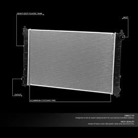 DNA Motoring DPI 1061 1-Row Aluminum Core Radiator Compatible with 94 Mazda B3000 / 85-94 Ranger, CU1735 8011735 E57H8005PA E77H8005BA E57H8005EA, OEM-RA-1061