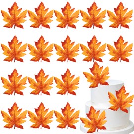 16 PCS Fall Leaves Centerpiece Sticks Autumn Maple Leaves Table Flower Centerpieces Sticks Gold Leaf Floral Decorations for Thanksgiving Wedding Birthday Party Flower Centerpieces Sticks Supplies