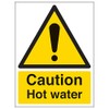 V Safety Caution Hot Water - Portrait 100 x 150