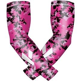 DOVICK Elbow Compression Arm Sleeve For Men & Women 2pcs/pack Youth & Adult 6 Sizes Baseball Football Basketball Sports, White, YM