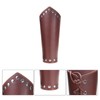 GORGECRAFT 2PCS Leather Gauntlet Wristband Medieval Armor Bracers Viking Wrist