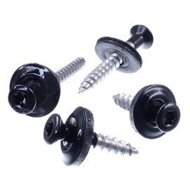 SECCARO Plumbing Screws 4.5 x 25 mm, RAL 9005 Jet Black, A2 Stainless Steel, EPDM Sealing Washer 15 mm, TX/Hexalobular Socket, Pack of 100