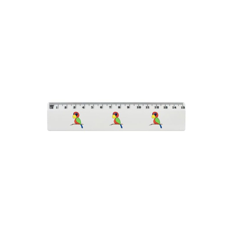 'Cute Parrot' 15cm (6 Inch) White Plastic Ruler (RL00092355)