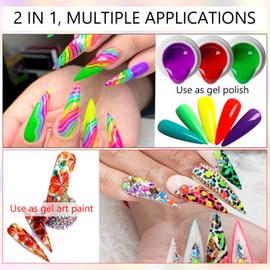 SAVILAND 36 Colors Gel Paint Kit: Solid Nail Art Gel Polish with 15 pcs Painting Drawing Nail Brushes for DIY Nails Art Design & Manicure Home Salon Use