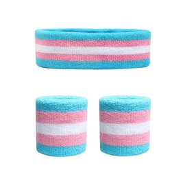 SanMuHome Juego de Muñequeras Deportivas de algodón (1 Diadema + 2 Pulseras) (Color B)