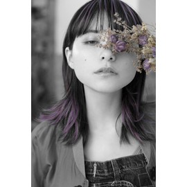 Priscilla IX-01-BK-CTDV Inner Extension, Heat Resistant Black x Dark Violet