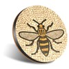1 x Round Jumbo Size Coaster 12cm Manchester Bee Mosaic