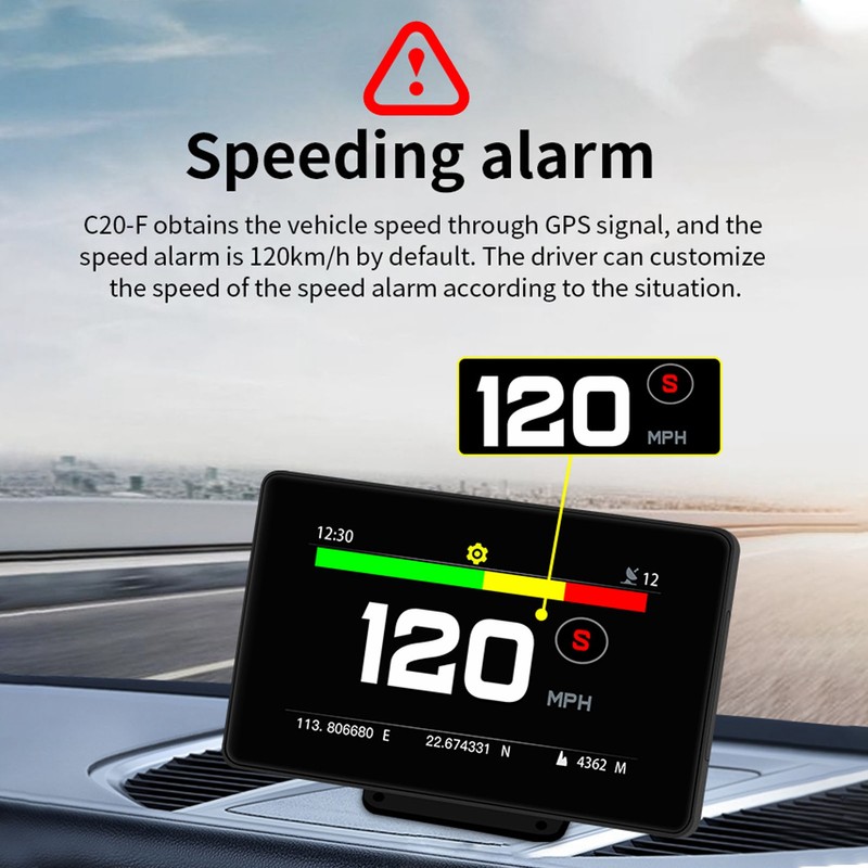 Car Smart HUD Display Dashboard Heads Up Windshield Speedometer Fatigue