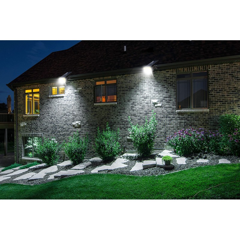 EMANER Landscape Lights Outdoor Solar Powered, 2-Pack 80W Equivalent, Dusk