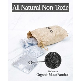 100% Natural Bamboo Charcoal Air Purifying Bag - Set of 12 Carbon Filters, Deodorizer Bags, Odor Absorber for Diaper Pail, Trash, Shoes, Closets, Cars, Fridge, Pets House, Kitchen, Home by purifyou
