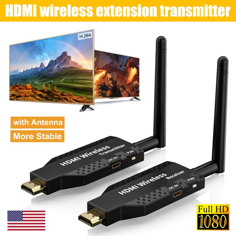 Wireless HDMI Extender Video Transmitter Receiver Screen Mirroring 1 PC