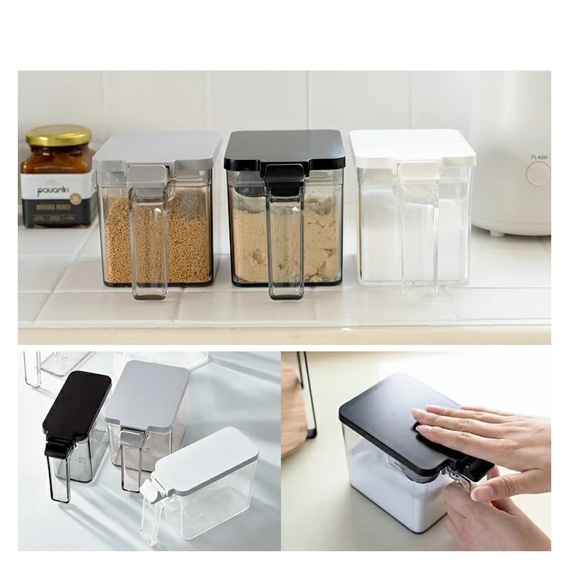 Asbel Sealed Condiment Pot with One Push Scraping, Compact, Regular