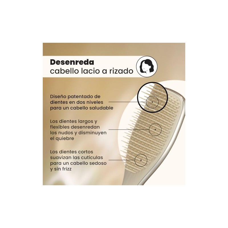 Tangle Teezer Chrome Ultimate Detangler Brush, Straight to Curly, Gold