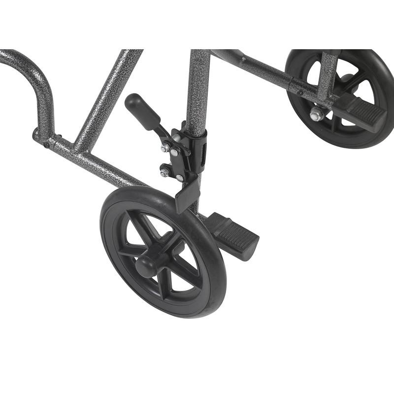 Drive Medical TR39E-SV Lightweight Folding Transport Wheelchair with Swing-Away Footrest,
