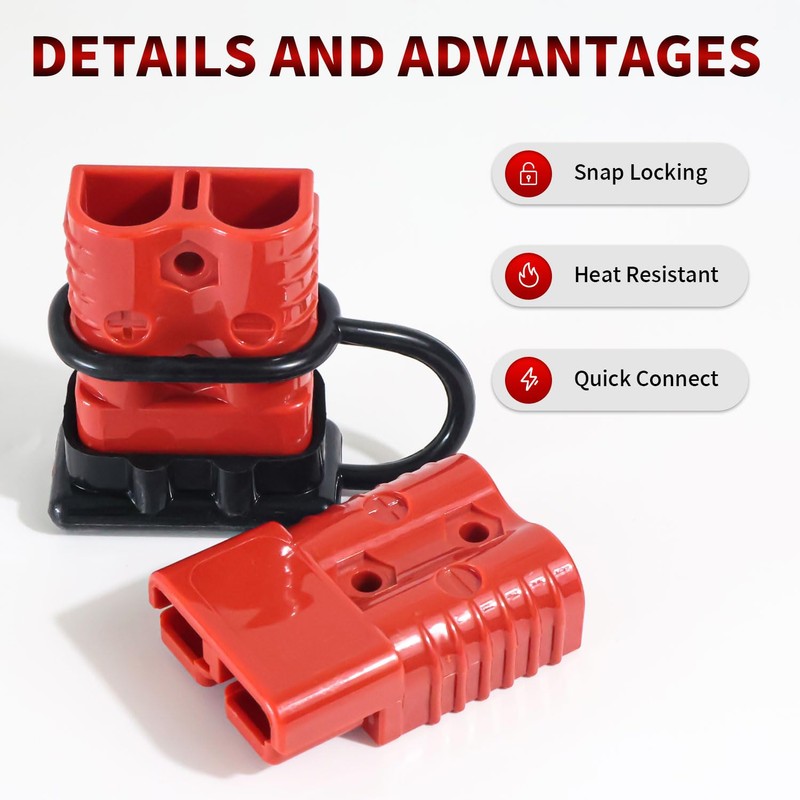 Gesepa 4 Pcs 175A Anderson Battery Quick Connect Cable Connector