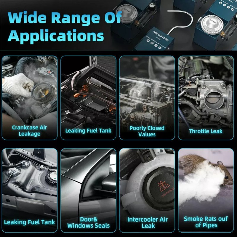 Romondes SM601 Car EVAP Smoke Machine Diagnostic Fuel Pipe Leak