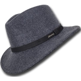 Oztrala Wool Felt HAT Australian Outback Vintage Classic Fedora Men Women Leather Band Cowboy HW01 Classic Grey