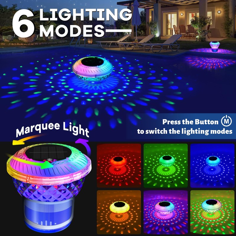 DeeprBling Dosing Float Pool with Marquee Solar Lights, Chlorine Dosing