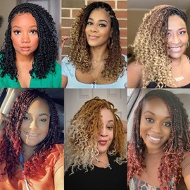 FIRSTCYH HAIR Caja Boho De 14" Trenzas De Crochet Trenzas Hair-2 Packs Caja De Crochet Trenzas De Pelo Bohomian Box Trenza De Crochet Pelo Trenzado Sintético Cabello Trenzado De Diosa Caja Trenzas De