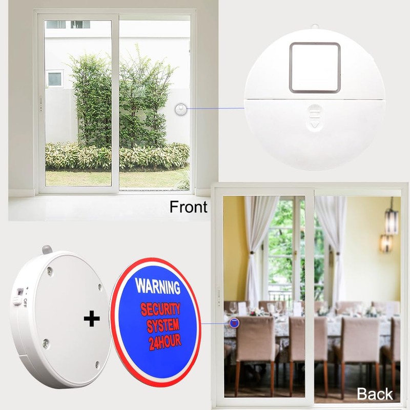 EVA LOGIK Modern Ultra-Thin Window Alarm with Loud 120dB Sound